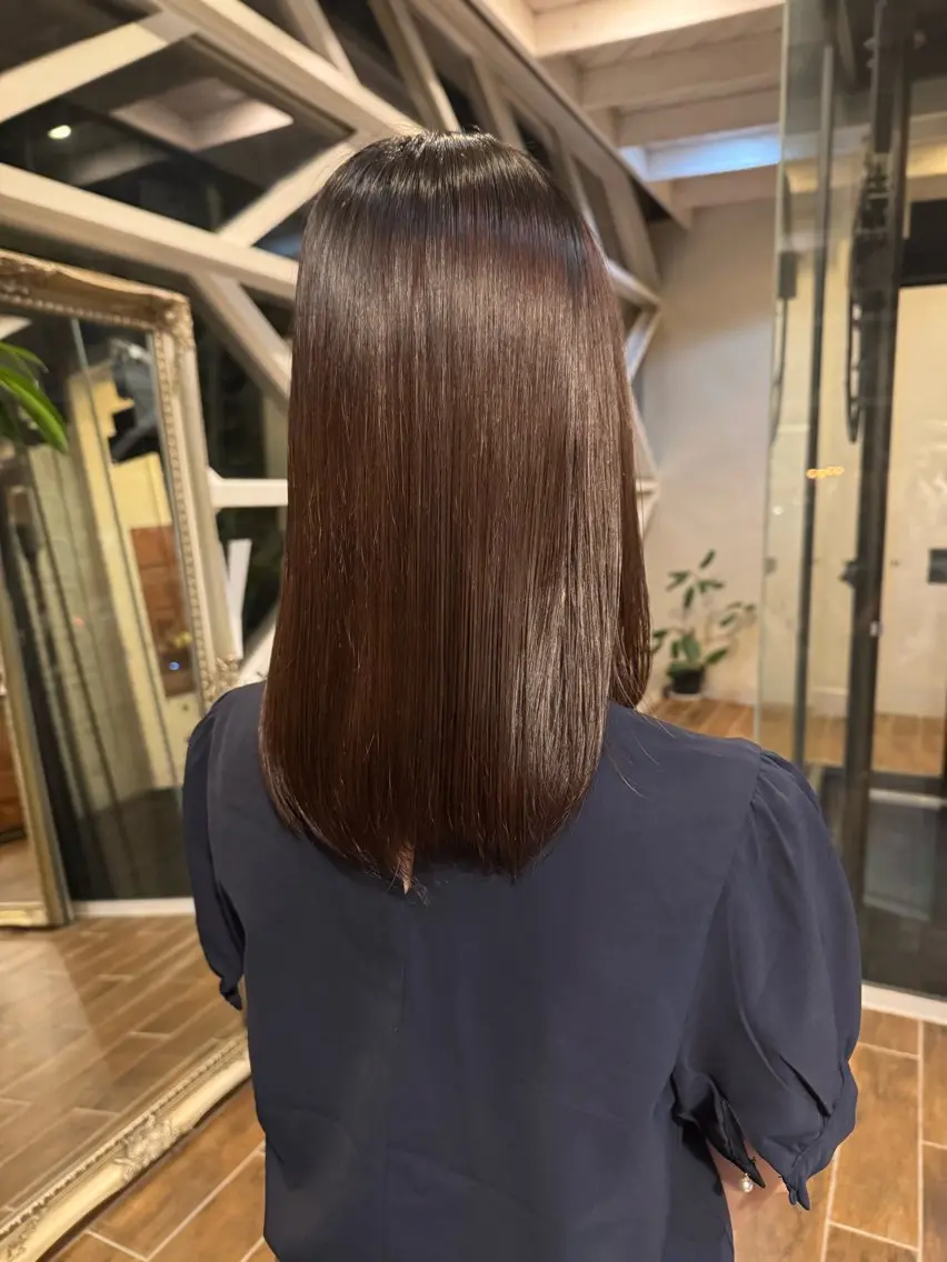 ミディアム 酸性ストレート 縮毛矯正 村上 輝のヘアスタイル