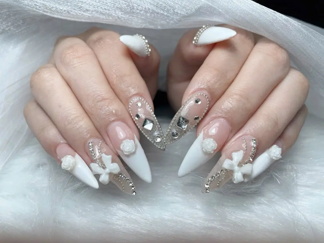 ネイル クリアネイル ハート キラキラネイル ストーンネイル ネイルチップ Michan Nailのその他イメージ