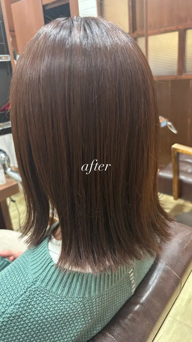 ミディアム カット 縮毛矯正 高橋 瑞季のヘアスタイル