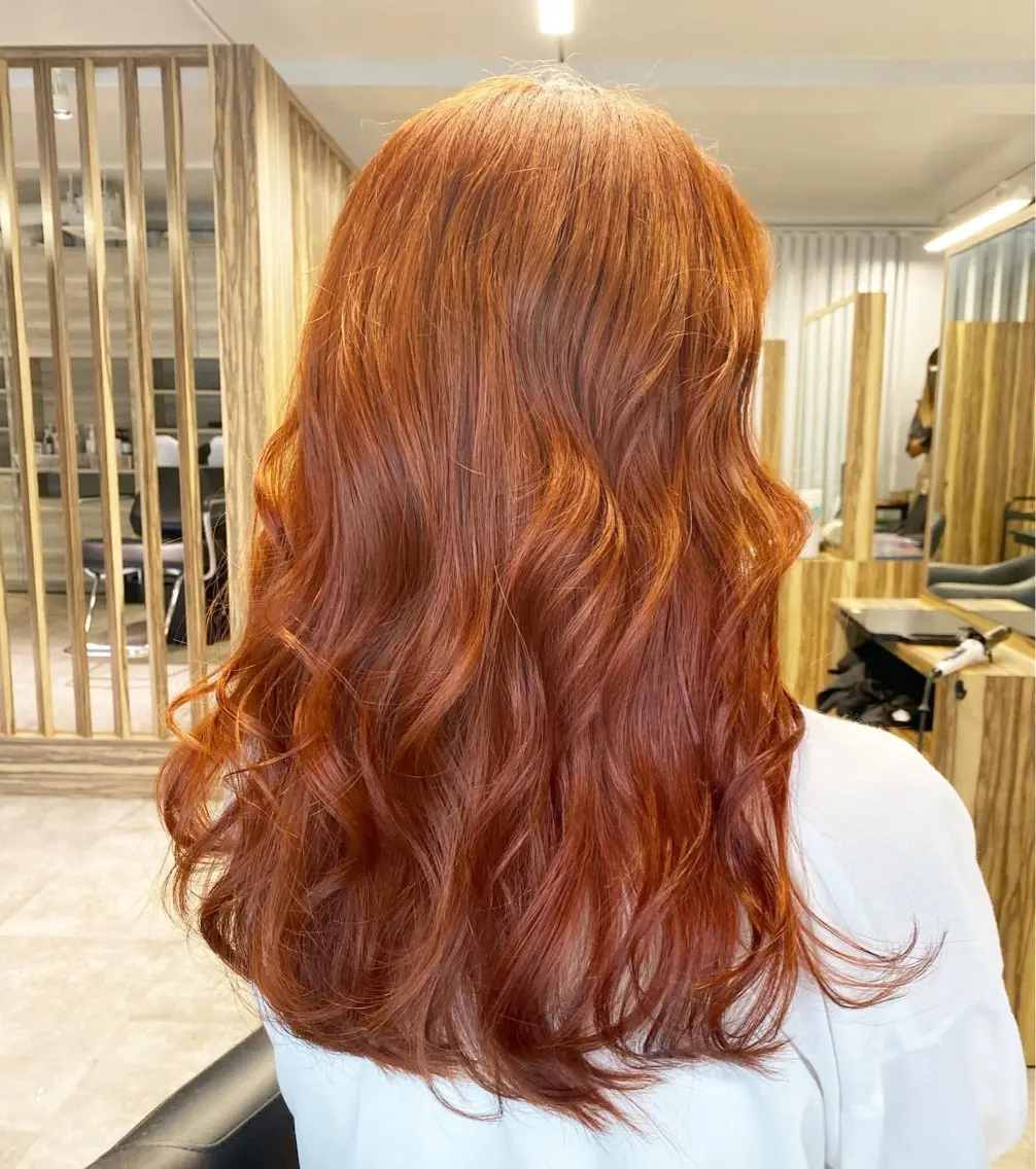 ロング カラー ブラウンカラー オレンジ オレンジブラウン C'LD Hair トモヤのヘアスタイル