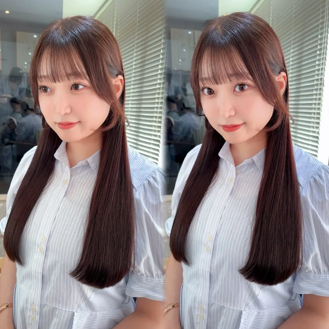 ロング くびれヘア 顔周りカット 髪質改善 韓国風ヘア レイヤーカット カット ヘアカラー トリートメント 韓国🇰🇷レイヤー 映える顔周り🩷のヘアスタイル