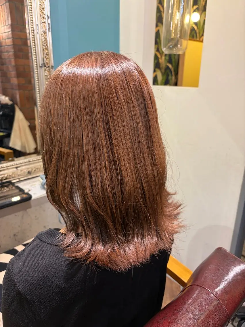ミディアム カラー ブラウンカラー 透明感カラー ヘアカラー トリートメント 加部 采音のヘアスタイル