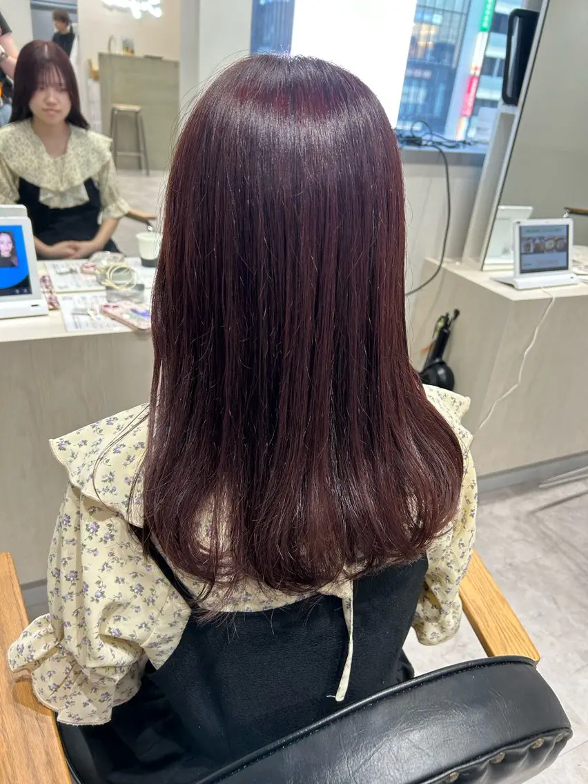 ミディアム カラー ヘアアレンジ ブラウンカラー ラベンダーカラー ラベンダーブラウン ピンクカラー ピンクラベンダー ボブ /ニュアンス/ satomi🧸💖のヘアスタイル
