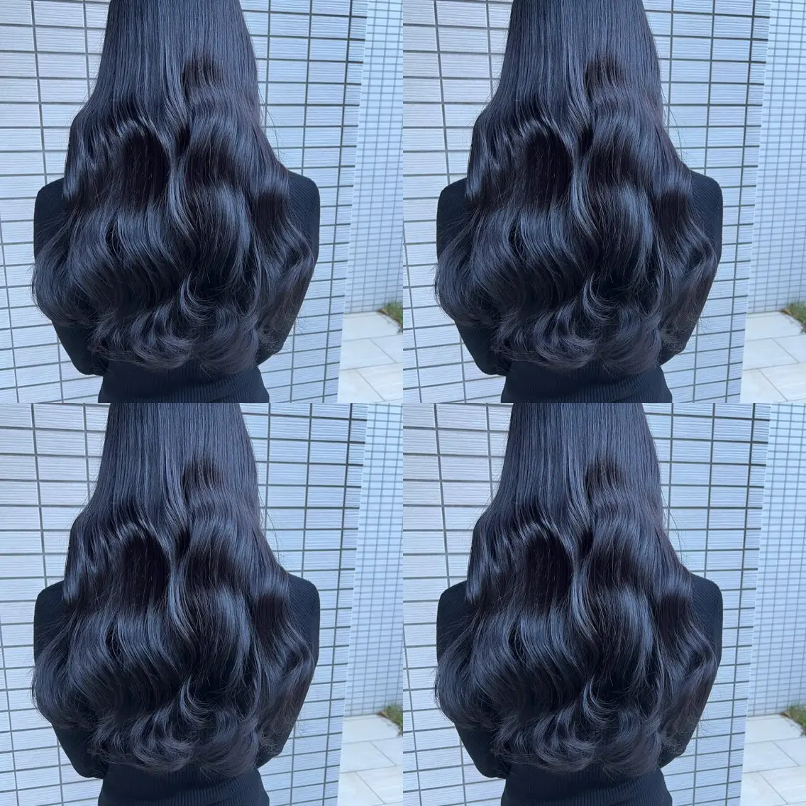 セミロング カラー 黒髪 ブルーカラー ブルーブラック ヘアカラー トリートメント 💎透明感カラー特化 💎TAISEIのヘアスタイル