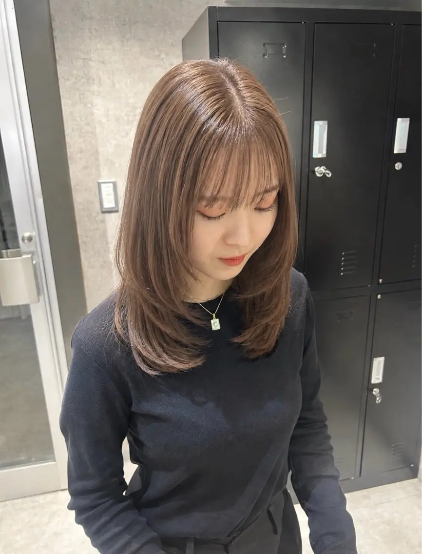 セミロング カラー レイヤーカット ヘアカラー 沼野 奈美/CREAMのヘアスタイル