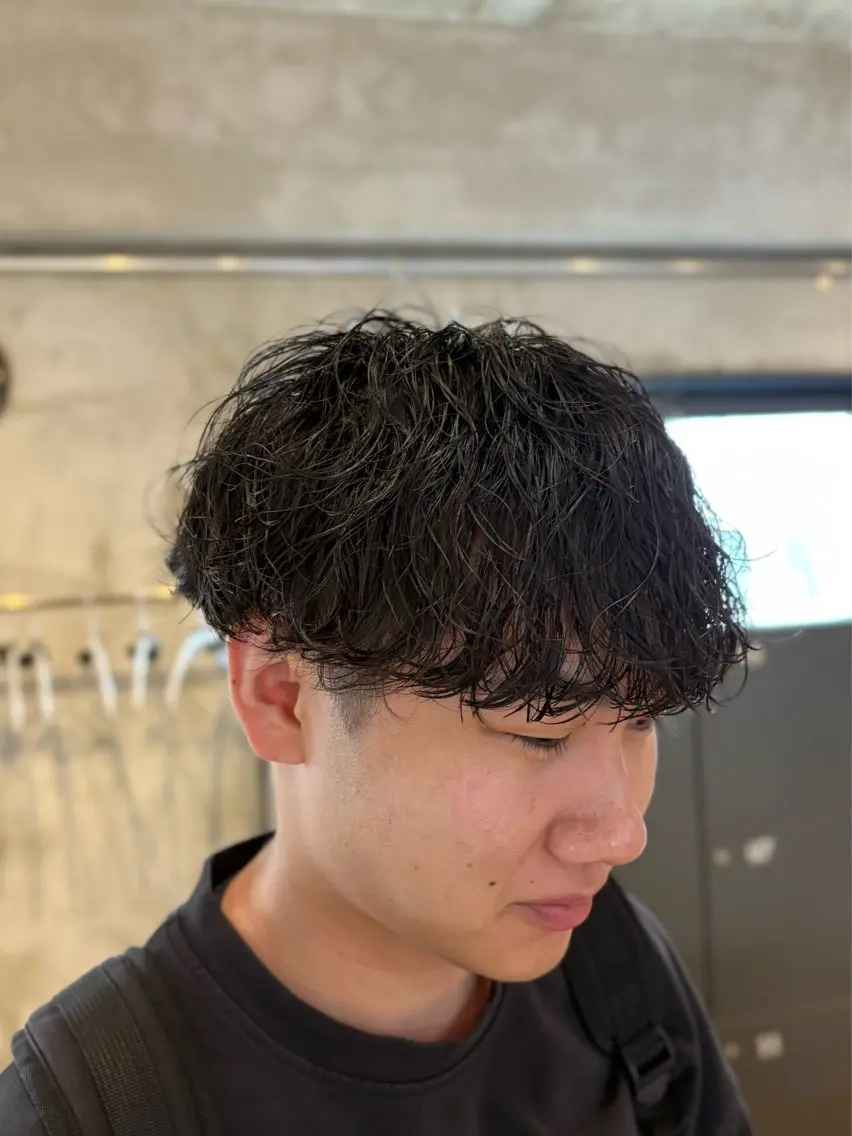 ショート パーマ メンズ カット パーマ スナップフォト確認 お願いします!竹内のヘアスタイル