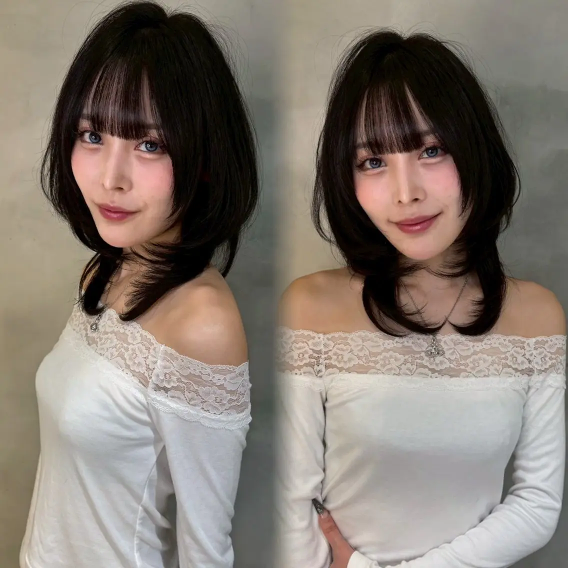 セミロング レイヤーカット カット ヘアカラー HINA 仙台/ ボブ/縮毛矯正/韓国のヘアスタイル