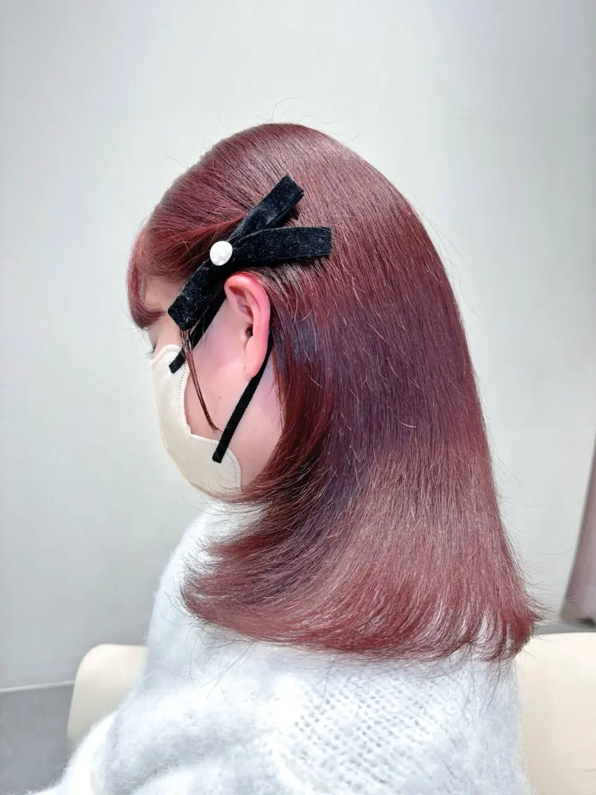 ミディアム カラー ヘアカラー トリートメント ヘッドスパ ヘアセット 韓国ヘア/レイヤー/ 顔まわり/りょーとのヘアスタイル