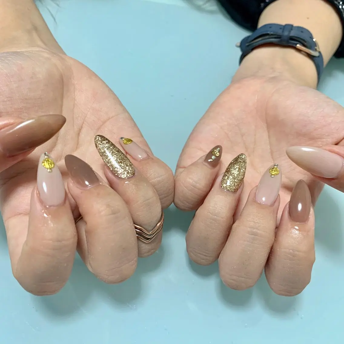 ネイル シンプルネイル ハンドネイル 🌙🫧CHARME (RUKA)🦋🫧のネイルデザイン