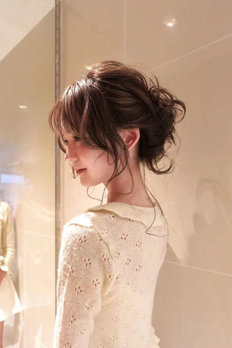 セミロング カラー ヘアアレンジ カット ヘアカラー トリートメント 🎀盛れるアレンジ/ 艶カラー🩰rioのヘアスタイル
