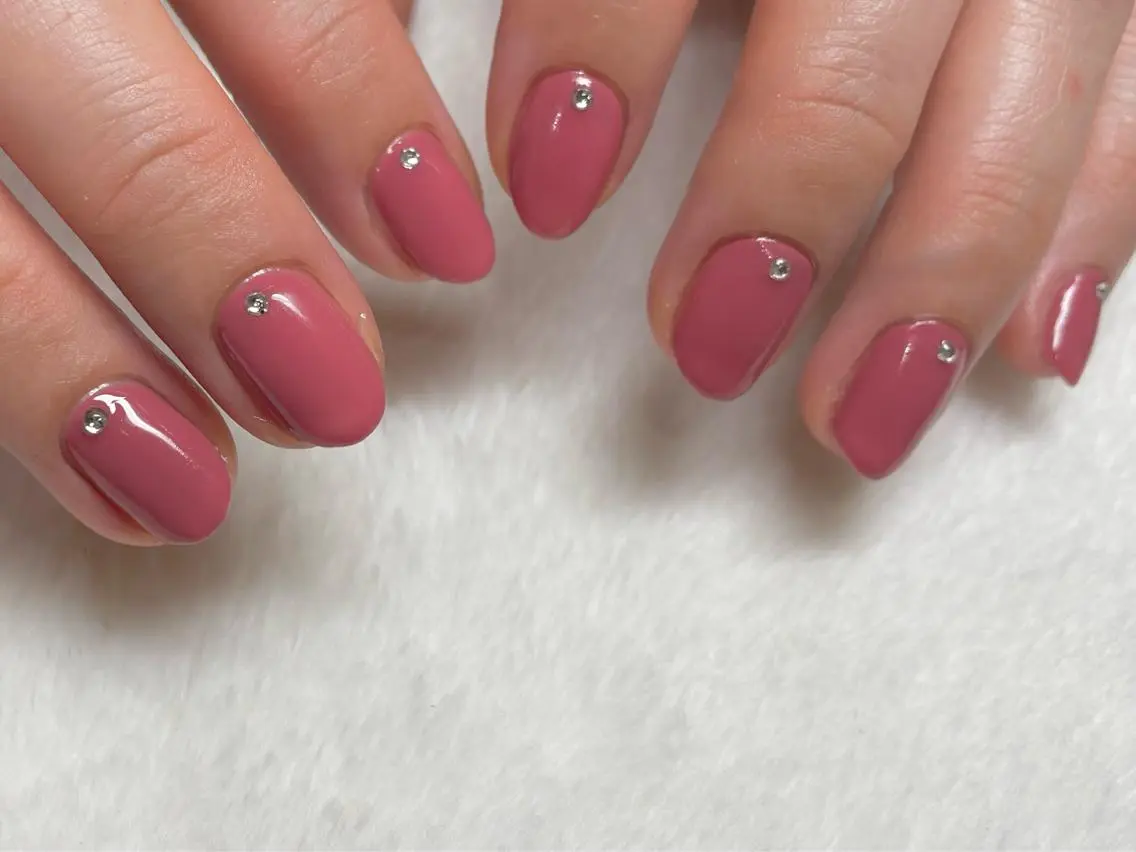 ネイル ワンカラーネイル ストーンネイル riri-nail Rie Endoのネイルデザイン