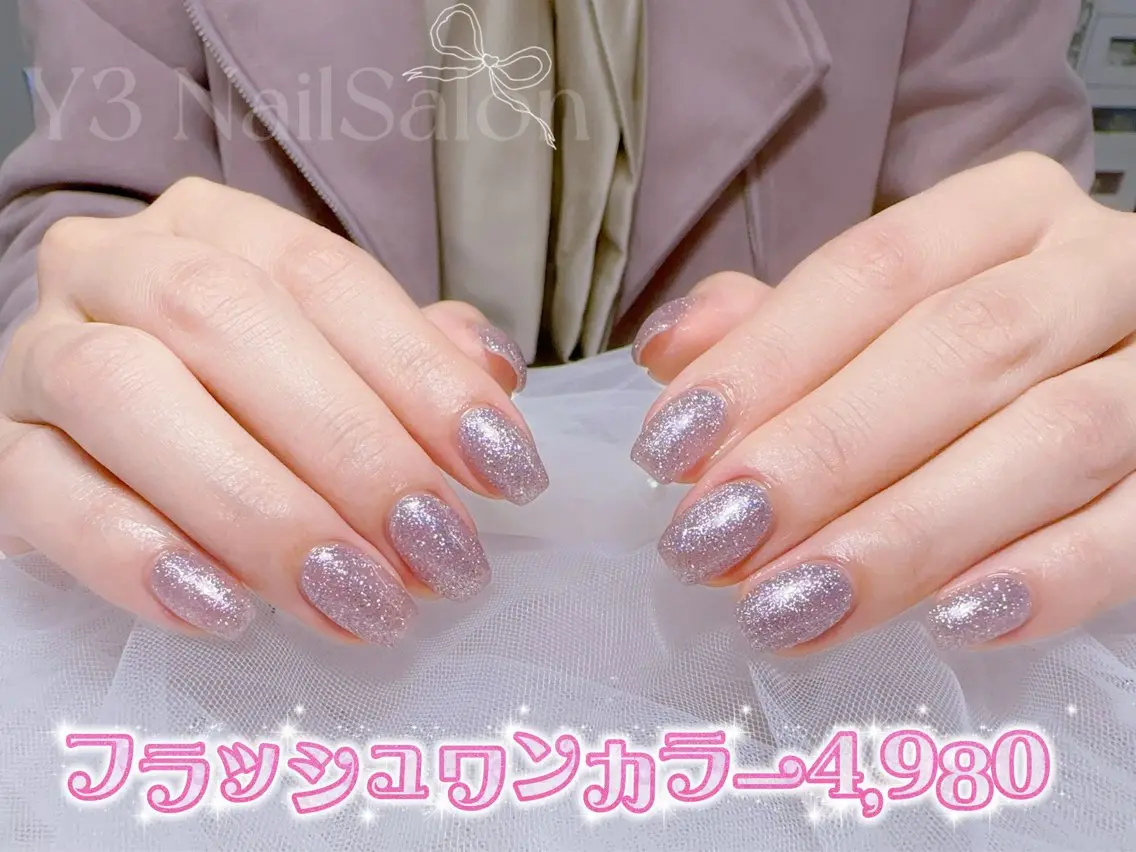 ネイル フラッシュネイル ワンカラーネイル ハンドネイル Y3 NailSalonのネイルデザイン