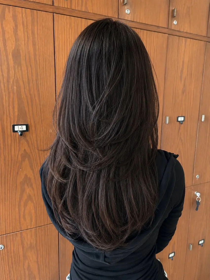 ロング メンズ レイヤーカット 縮毛矯正 カット 縮毛矯正 トリートメント 優李 ゆうり‪のヘアスタイル