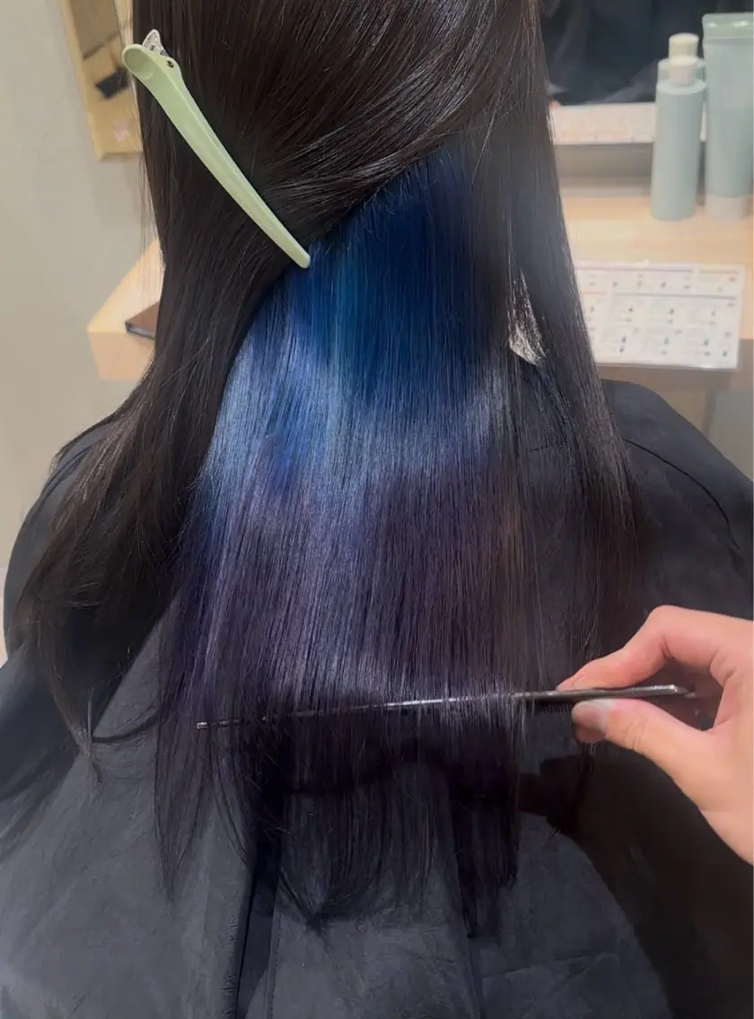 ロング カラー ブリーチ🎨デザイン カラー/れいじ🩶のヘアスタイル