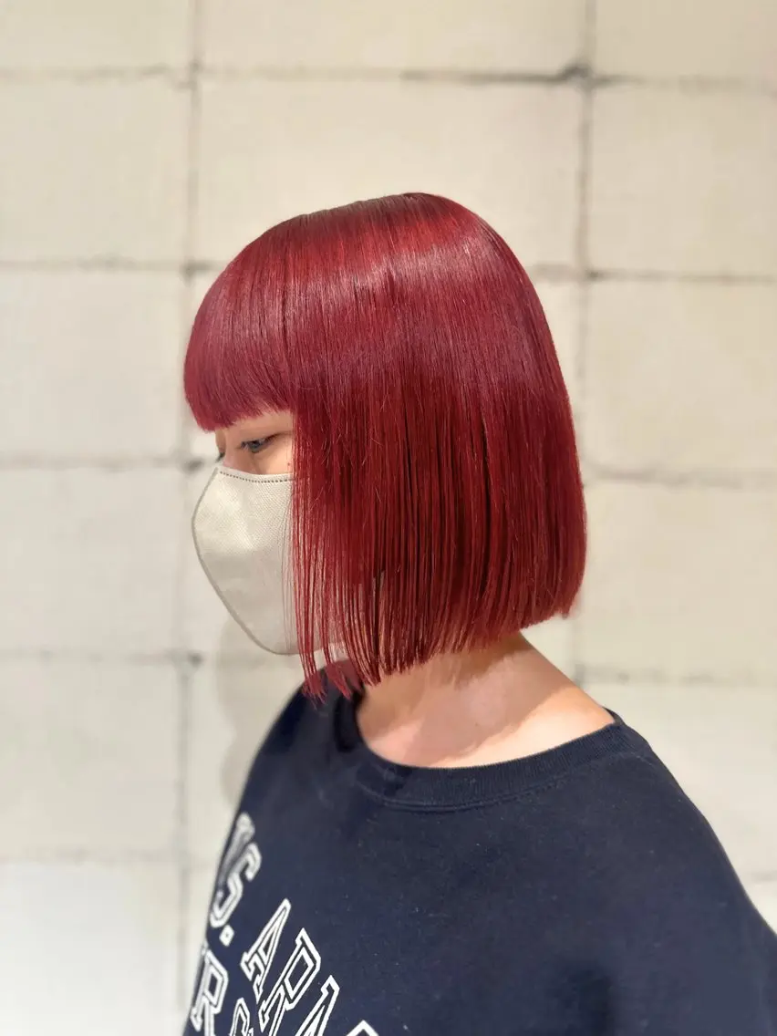 ショート カラー ブリーチ ケアブリーチ レッドカラー ヘアカラー Nao 【EIGHT札幌】のヘアスタイル