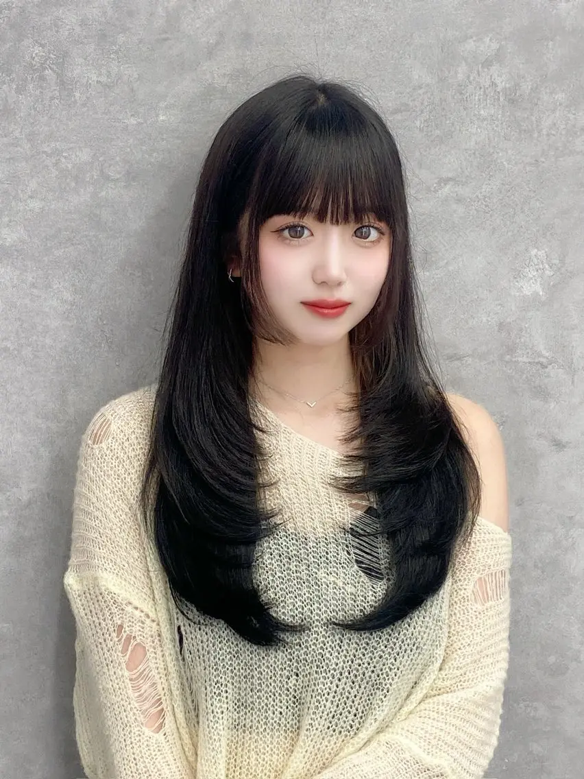 ロング 韓国風ヘア レイヤーカット 古川 美羽のヘアスタイル