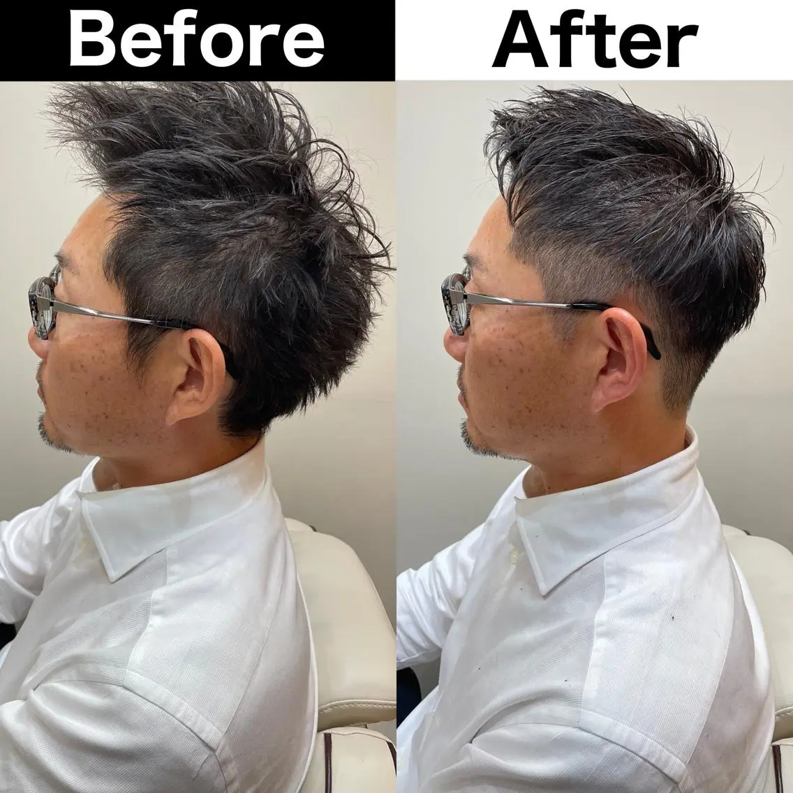 メンズ ビジネス メンズ就活ヘア メンズパーマ ツーブロック 刈り上げ Soleria 田中慎一のヘアスタイル