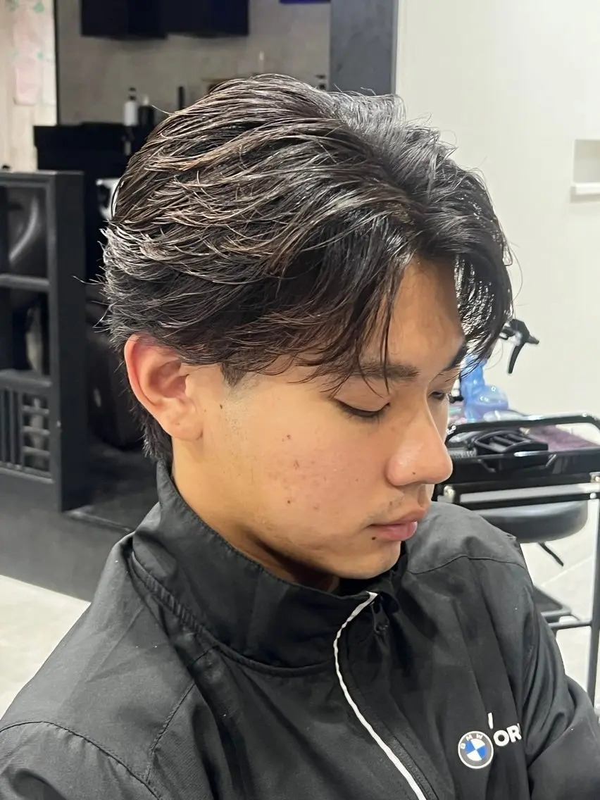 ミディアム ミディアムパーマ カット パーマ メンズ特化パーマ &カラー🔥小倉大和のヘアスタイル