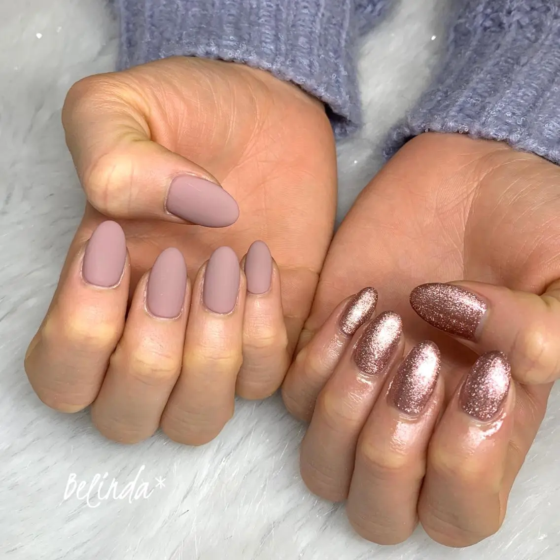 ネイル ラメ(グリッター) マットネイル Belinda Nailのネイルデザイン