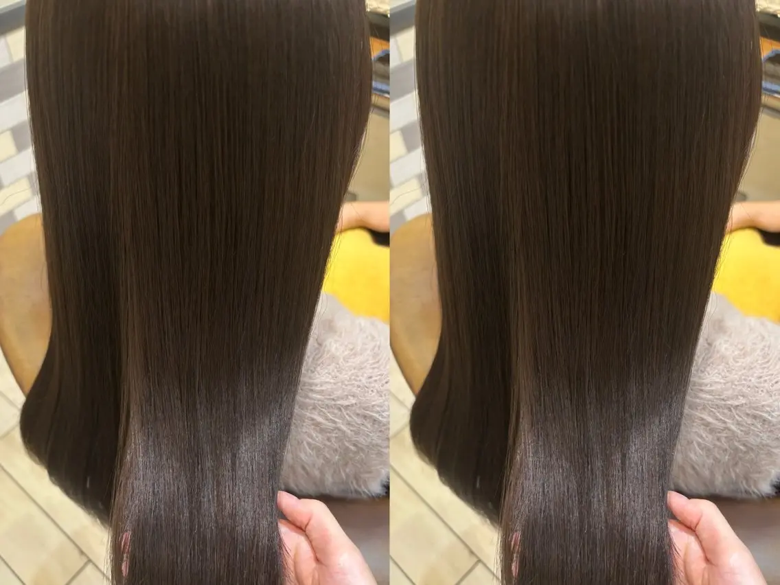 ロング 縮毛矯正 古屋 澪 艶髪カラー✨のヘアスタイル