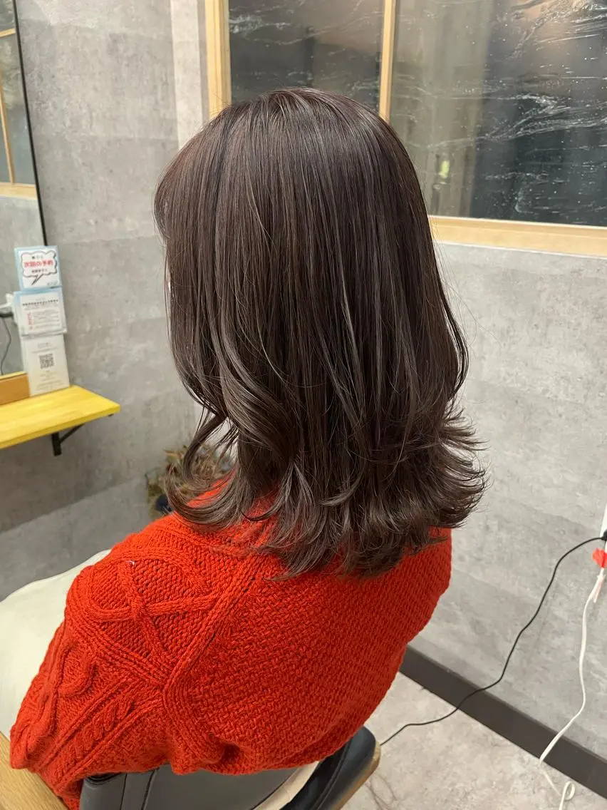 艶髪メニュー🌸 カット+カラー(アディクシー、イルミナカラー)+頭浸浴+5step髪質改善TR🧴の写真