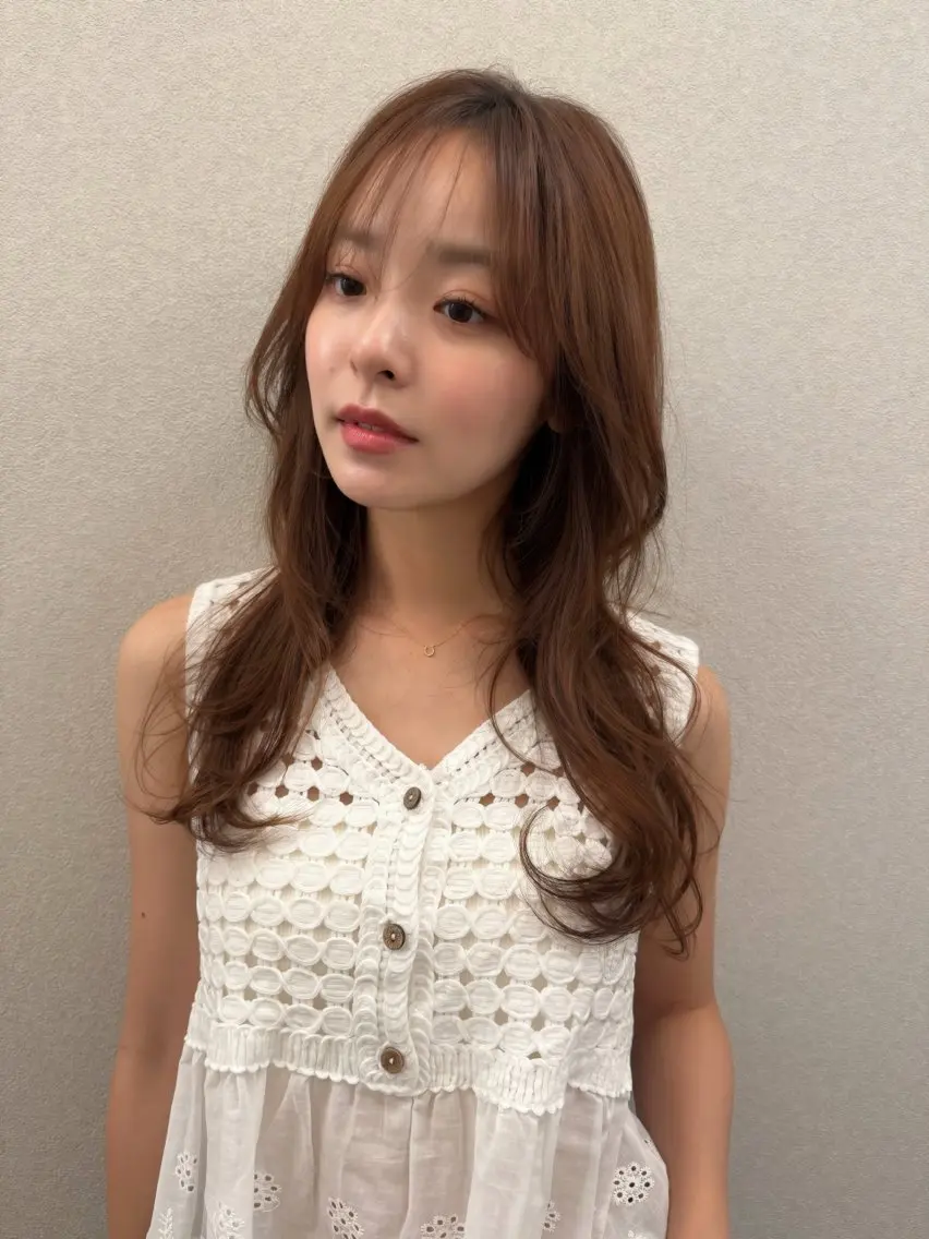 セミロング カット ヘアカラー トリートメント レイヤー×髪質改善 ×透明感/杉田 圭のヘアスタイル