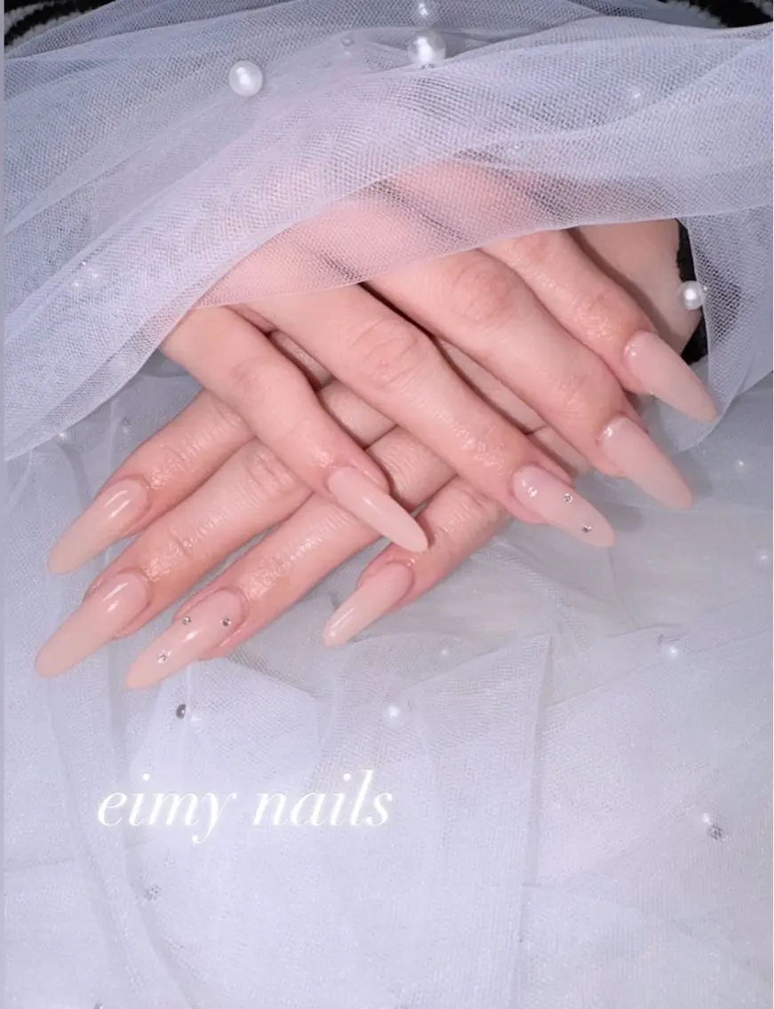🎀オフあり長さだし💅🏼ロングジェルチップワンカラーの写真