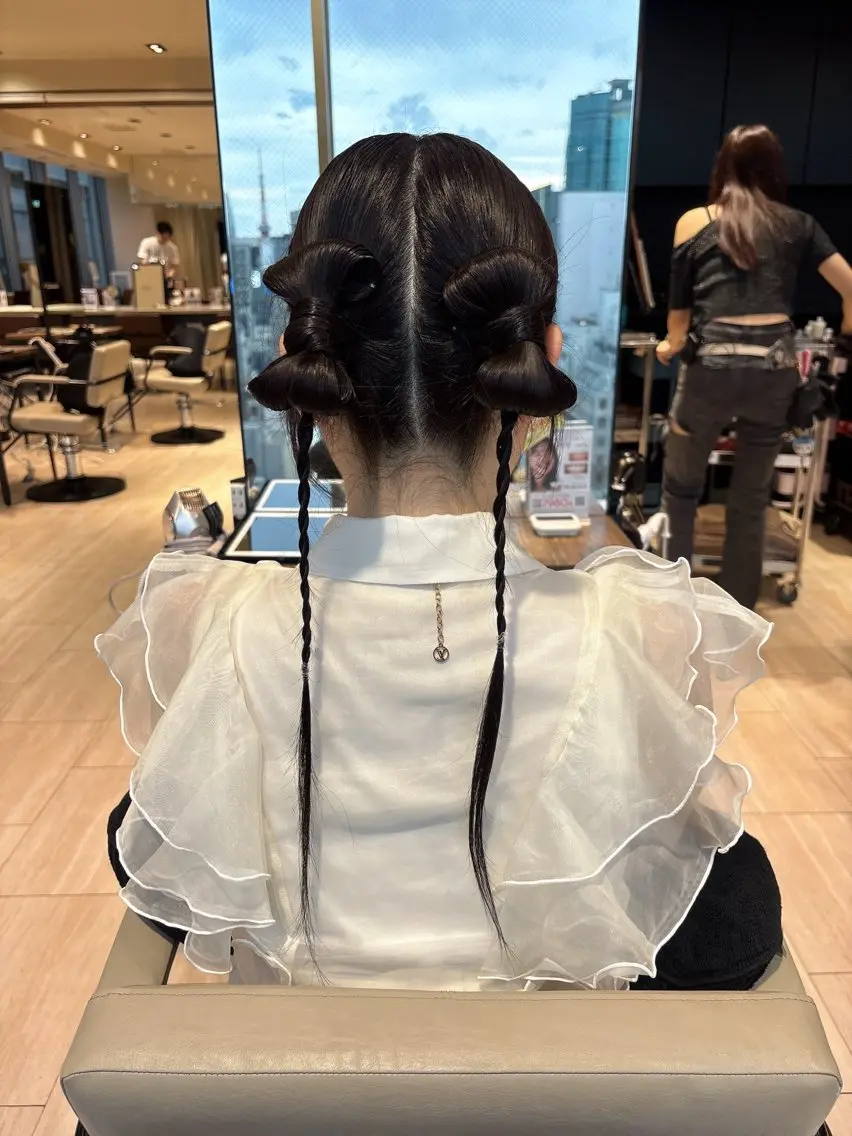 ロング ヘアアレンジ ヘアセット 穂積 未優のヘアスタイル