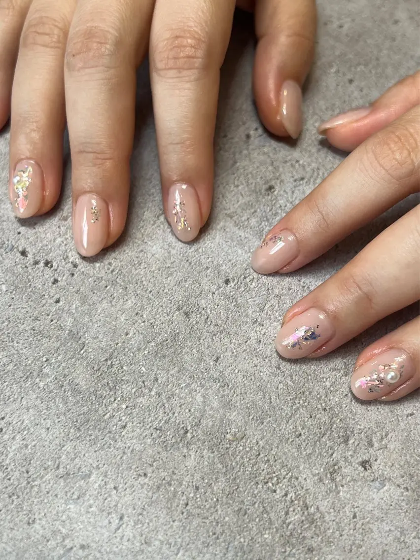 ネイル ラメ(グリッター) Ri.nail オクマトモカのネイルデザイン