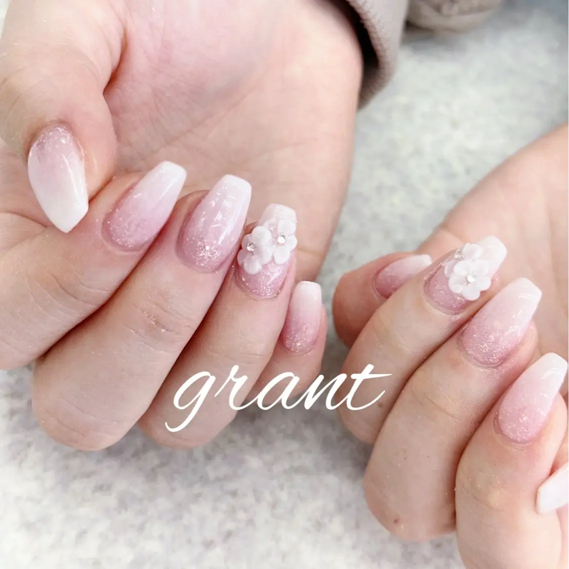 ネイル フラワーネイル グラデーション オフィスネイル シンプルネイル nailsalon grantのネイルデザイン