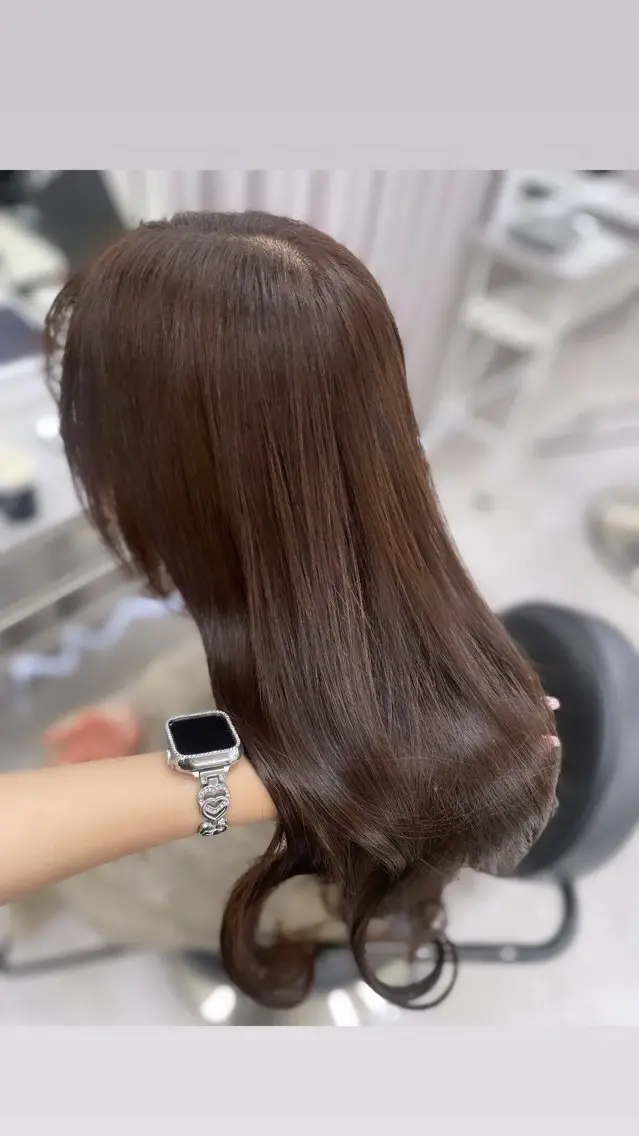 ロング カット ヘアカラー トリートメント 前髪、顔まわりカット 🎀ゆうなのヘアスタイル