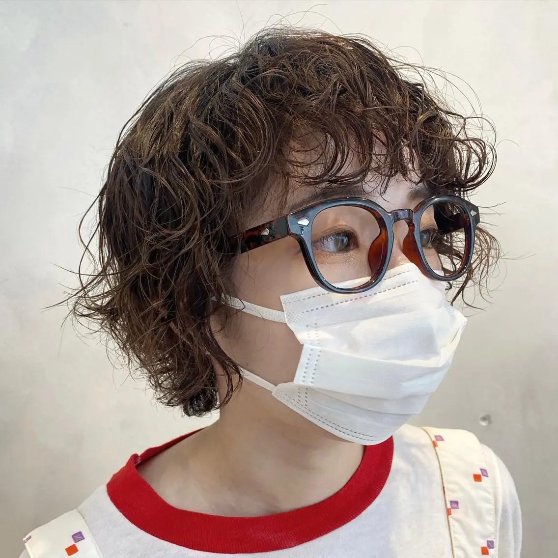 ショート パーマ カット パーマ トリートメント デザインカラー/パー マ🦖外岡咲希🦖のヘアスタイル