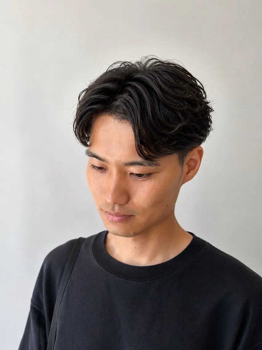 ショート パーマ カット パーマ メンズカット＆パーマ 髪質改善/岩元のヘアスタイル