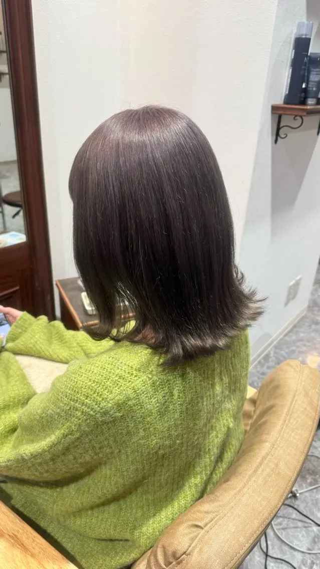 ミディアム カラー グレージュ ラベンダーカラー ヘアカラー 🐺ﾅｶﾑﾗ ﾓﾓｶのヘアスタイル