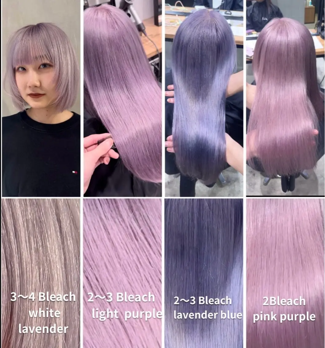 カラー ヘアカラー 黒染め落とし ムラ修正　ハイトーンのヘアスタイル