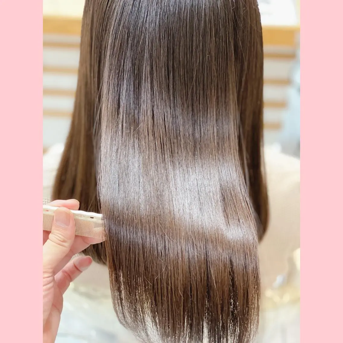 セミロング 伸ばしかけ 縮毛矯正 髪質改善/縮毛矯正 /レイヤーカット岡部のヘアスタイル