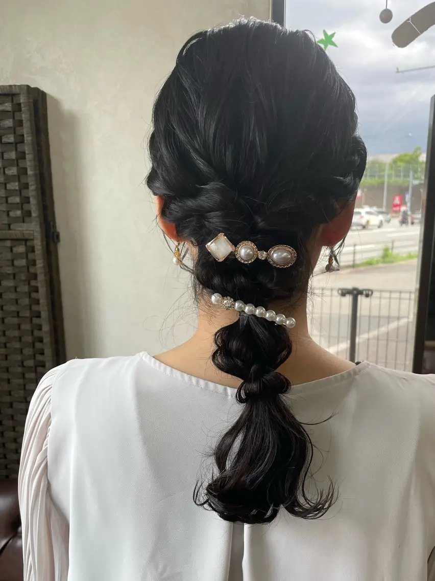 セミロング ヘアアレンジ 結婚式・ブライダル ヘアセット 沢田 瞳のヘアスタイル
