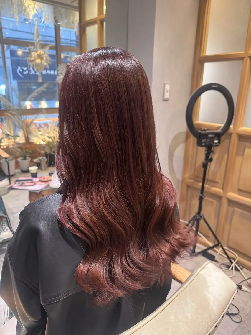 ロング カラー ブラウンカラー ピンクカラー ☁️olelo国立 ☁️Minoriのヘアスタイル