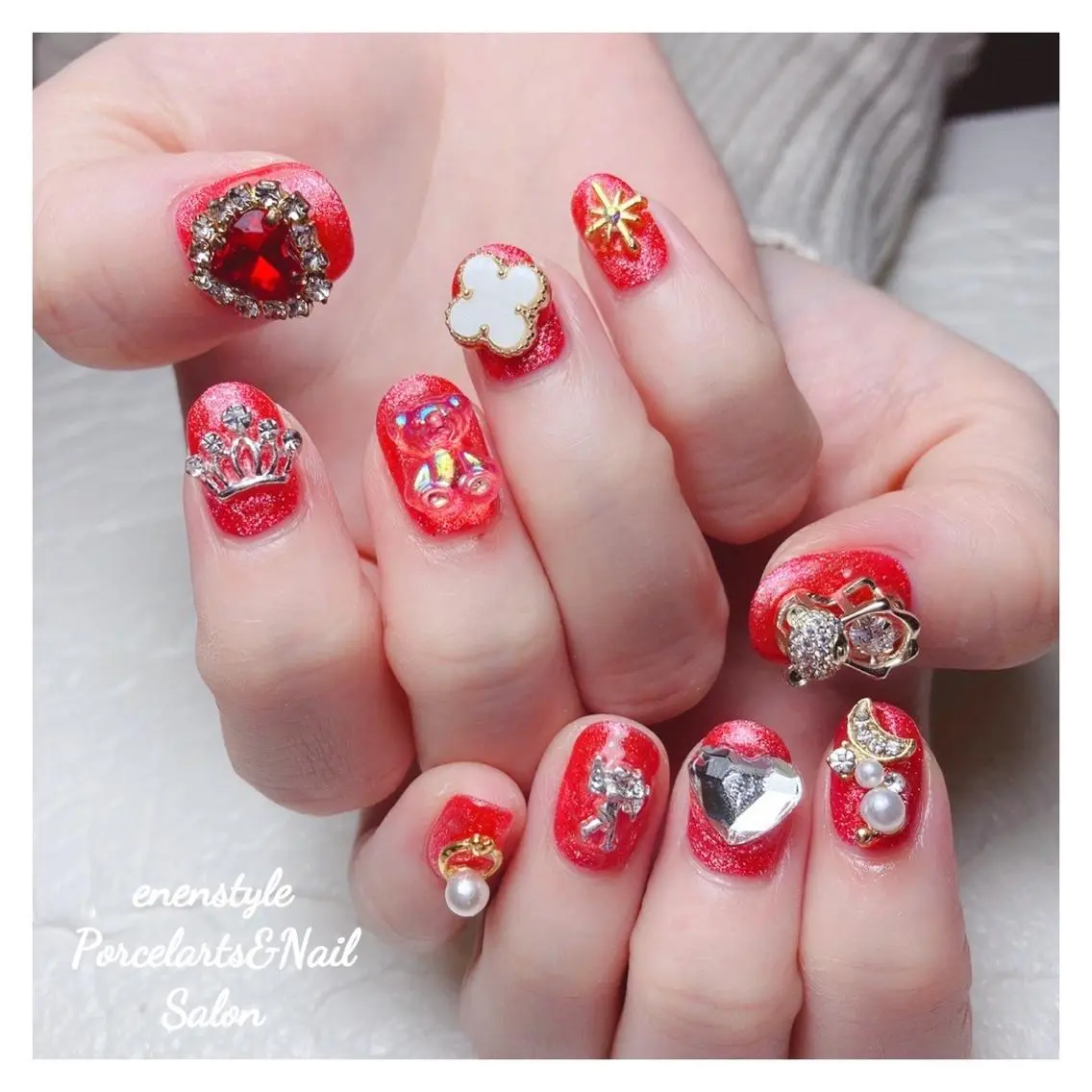 ミディアム ネイル 🐾enen style 🐾のネイルデザイン