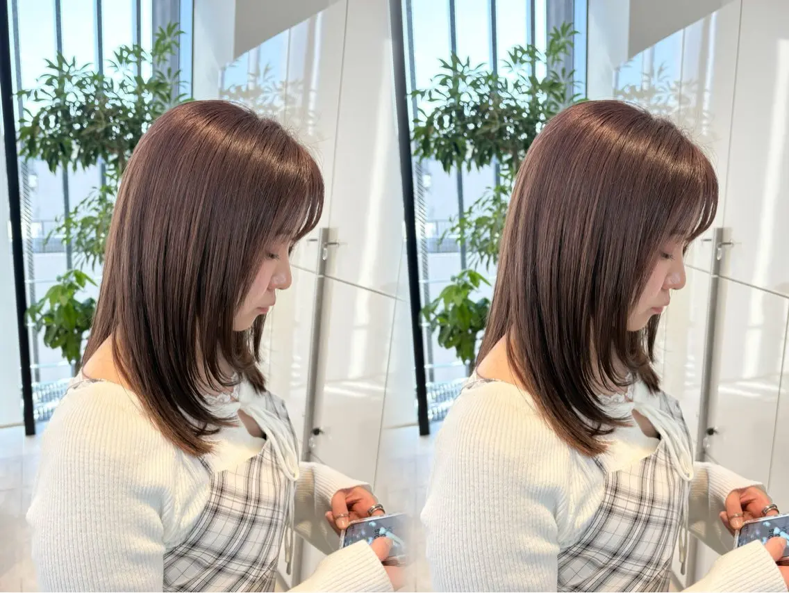 セミロング カット ヘアカラー トリートメント 縮毛矯正/髪質改善/ HARUのヘアスタイル