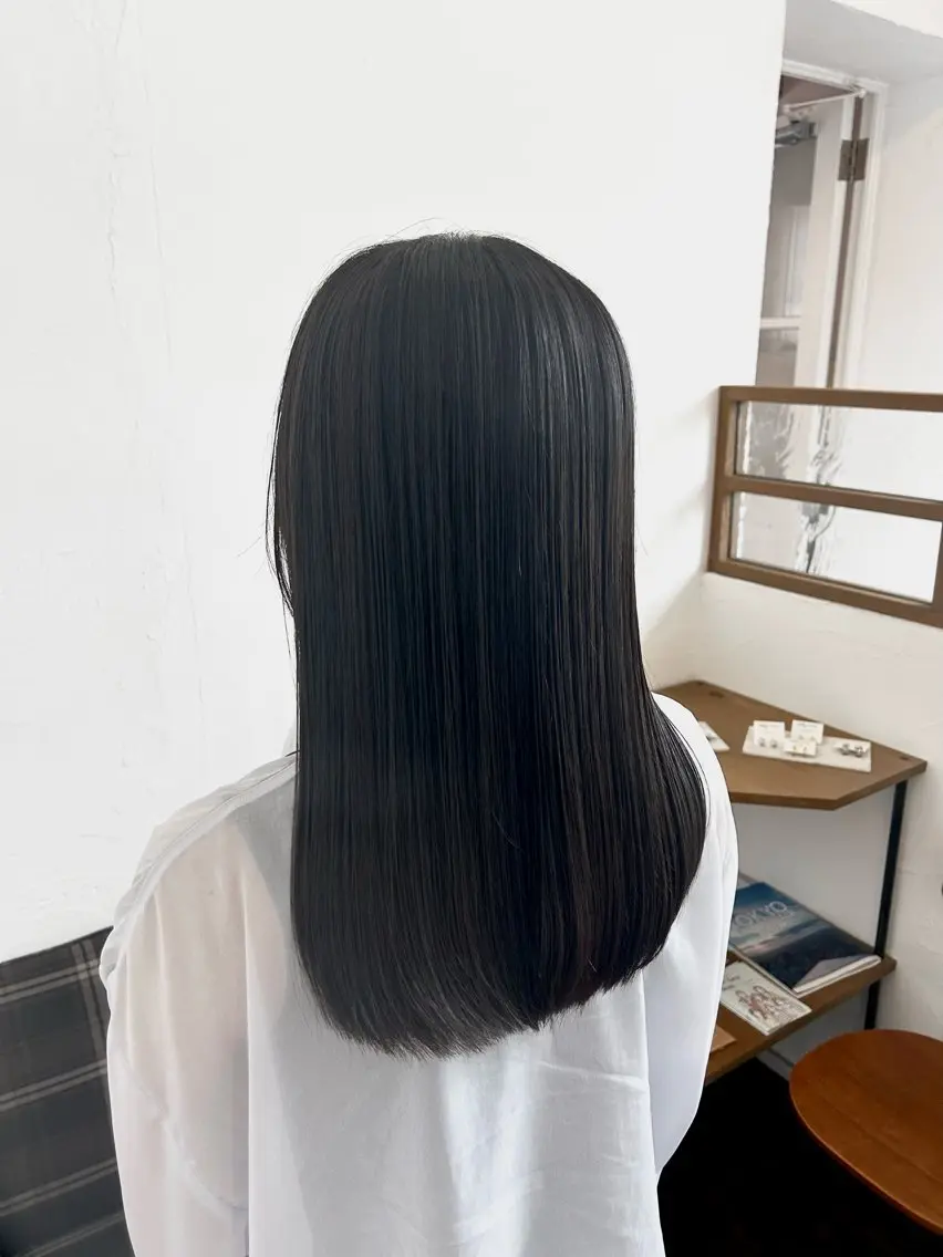 ロング 髪質改善 縮毛矯正 トリートメント カット 縮毛矯正 髪質改善ストレート/ 藤井悠也のヘアスタイル