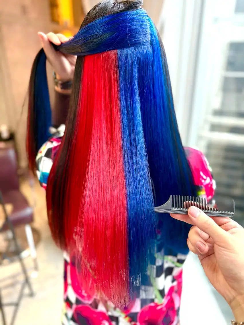 ロング カラー ヘアカラー トリートメント ヘアセット 🌈インナーカラー ‘ショウマ’🌈のヘアスタイル