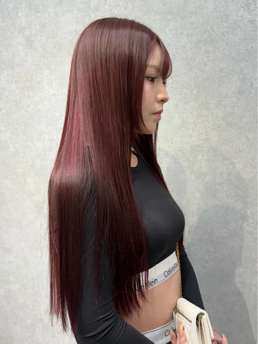 ロング カラー レッドカラー Daisy🎀【福岡 美容室】chiakiのヘアスタイル