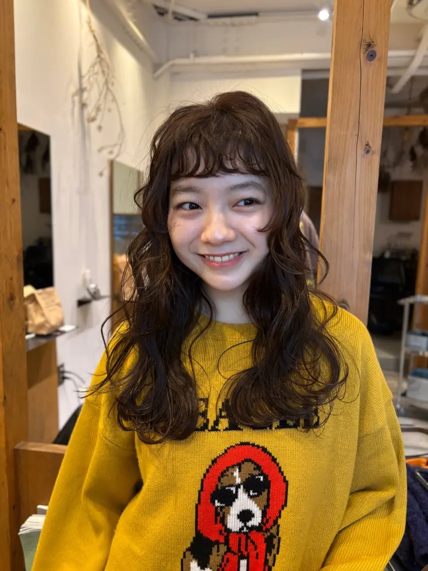 ロング カラー カット ヘアカラー ENIF ツキのヘアスタイル