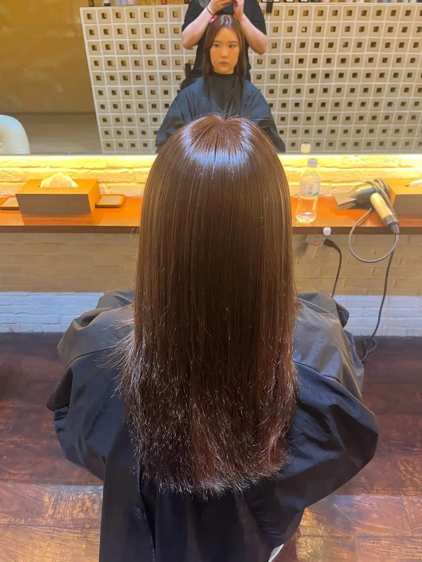 ロング カラー ブリーチ ブラウンカラー ブリーチなしカラー ヘアカラー CoCooN yuaのヘアスタイル