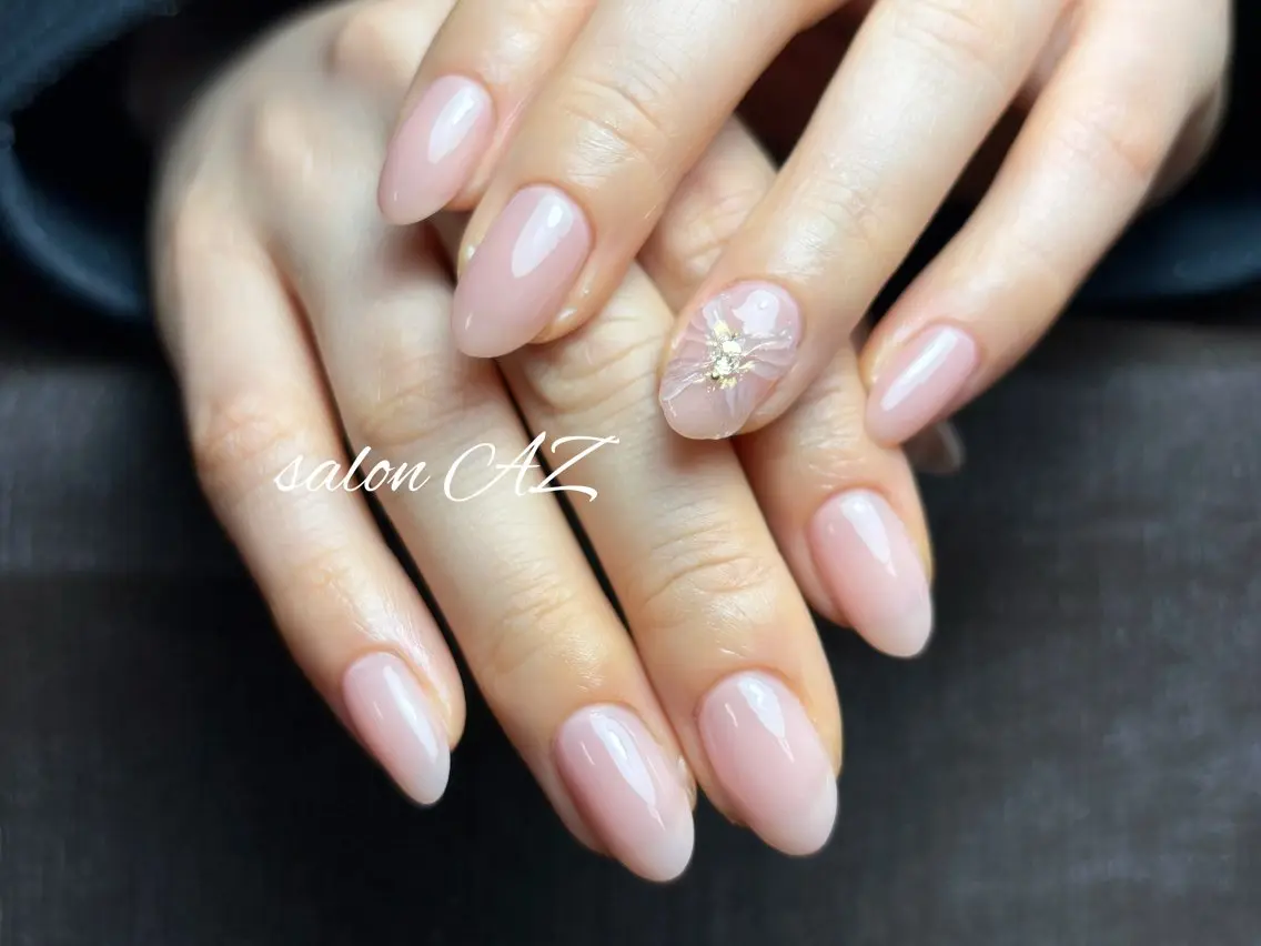 ネイル アートネイル 長さ出し フットネイル フレンチネイル ジェルネイル ハンドネイル salon AZのネイルデザイン