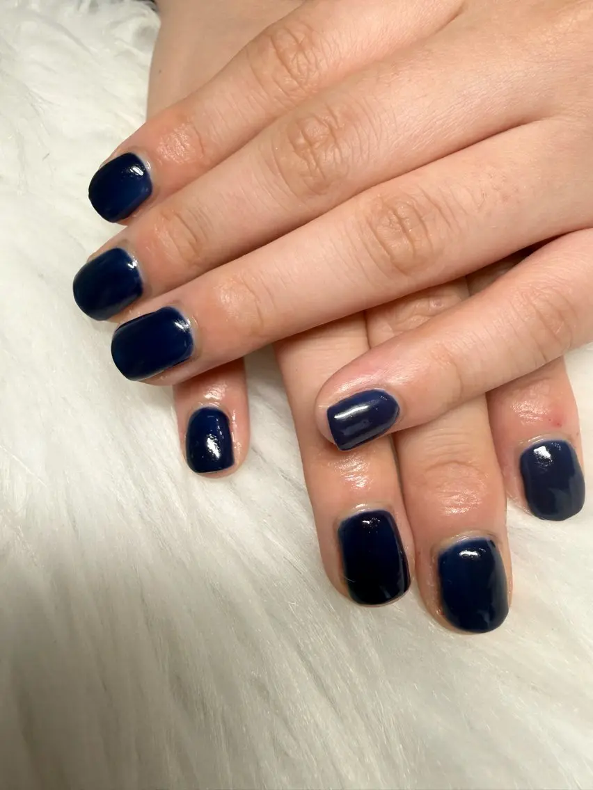 カラー ネイビーカラー ハンドネイル NailSalonS moekoのネイルデザイン