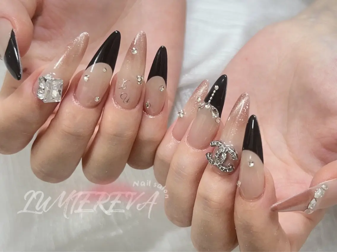 ネイル オーロラネイル 長さ出し ジェルネイル 氷ネイル・うるうるネイル 韓国ネイル ハンドネイル Lumiereva nail salonのネイルデザイン