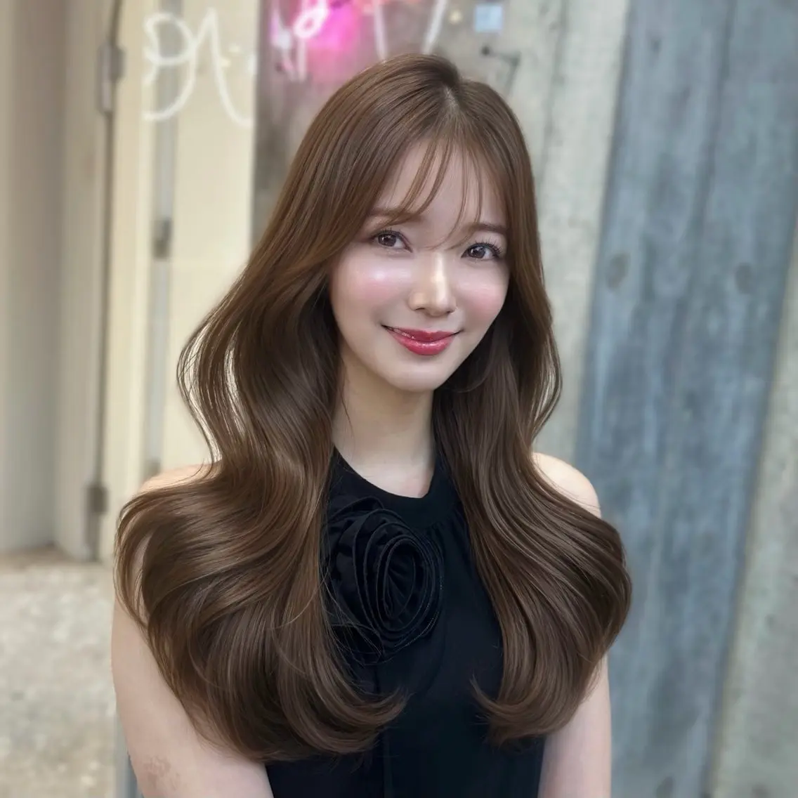 セミロング カラー 顔周りカット 韓国風ヘア レイヤーカット カット トリートメント 新宿/韓国風レイヤー 髪質改善/渋谷直樹のヘアスタイル