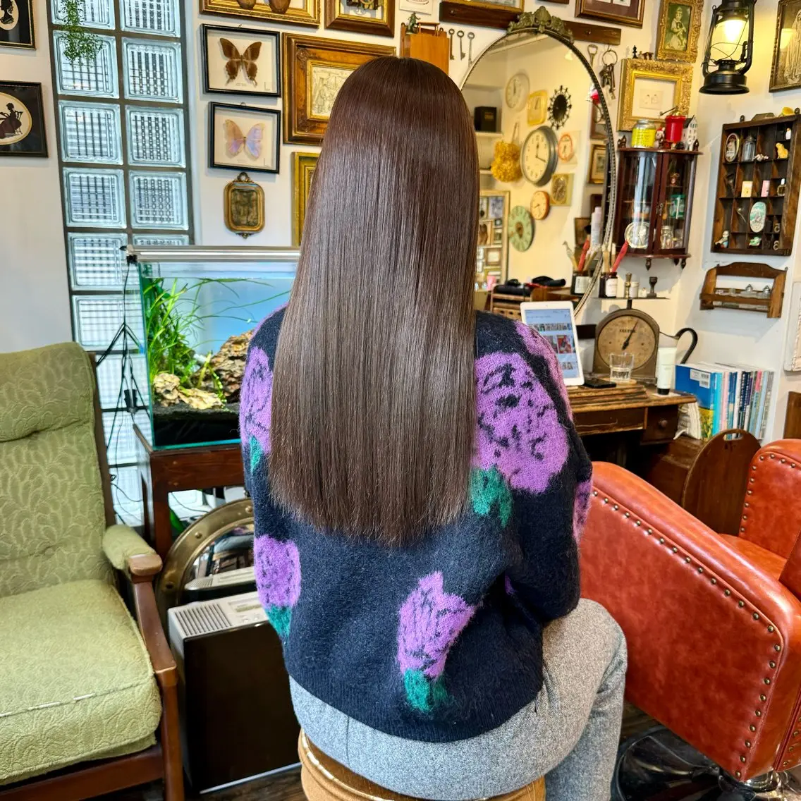 ロング カラー パーマ ヘアアレンジ トリートメント 酸熱トリートメント 飯田 実歩(じっぽ)のヘアスタイル